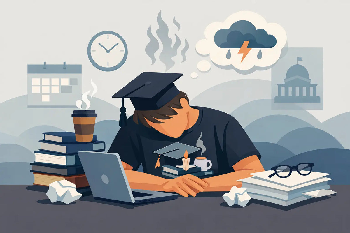Academic Burnout Graphic Tee for the Dissertation Era