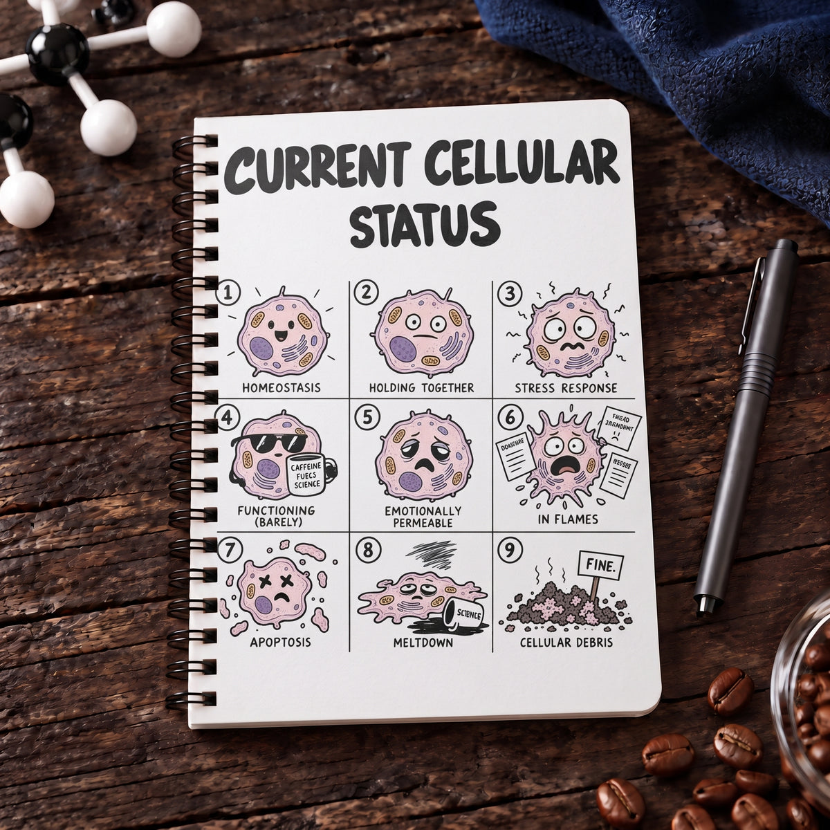 Current Cellular Status A5 Spiral Notebook