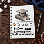 PhD - 1 Star A5 Spiral Journal Notebook