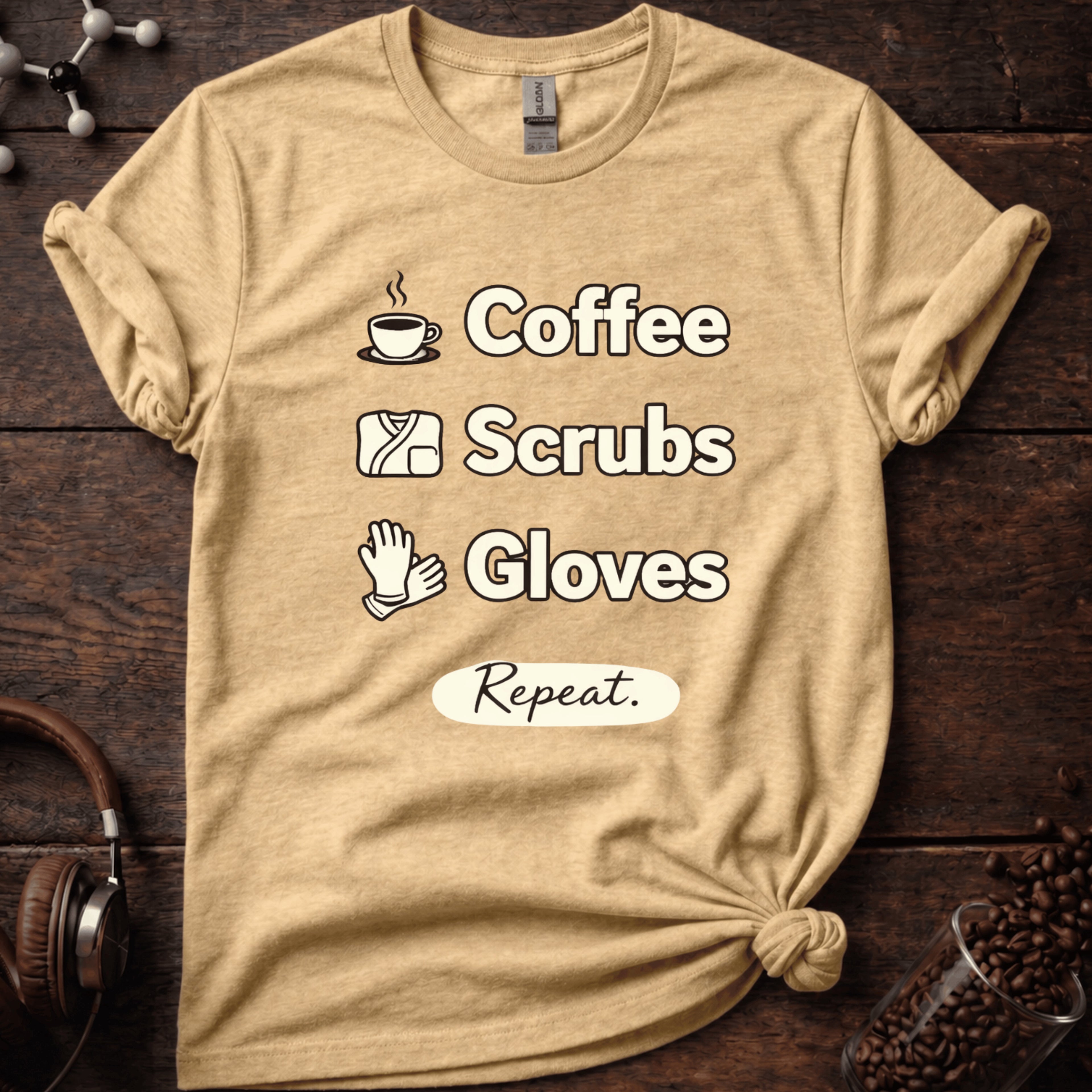 Coffee Scrubs and Gloves Tee
