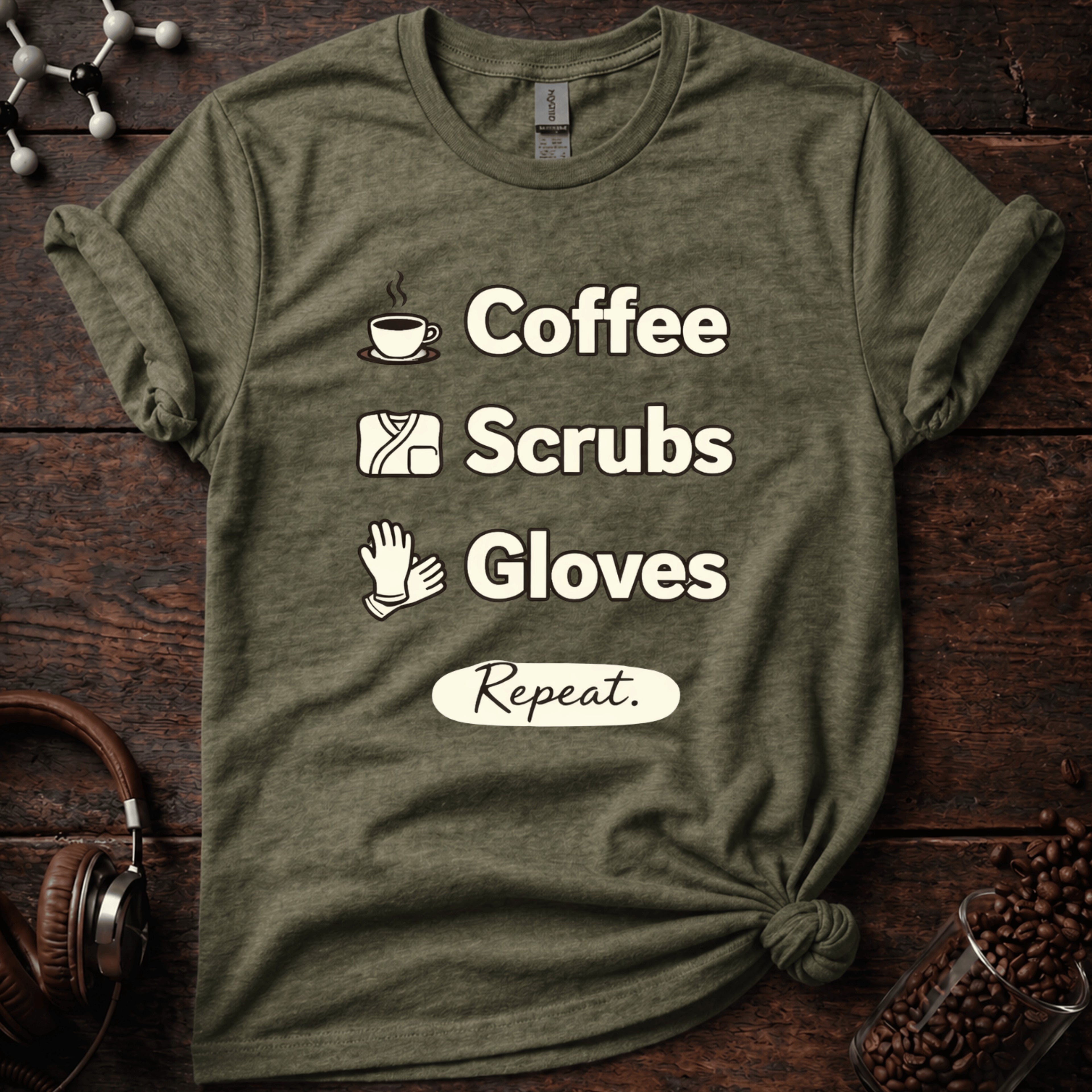 Coffee Scrubs and Gloves Tee