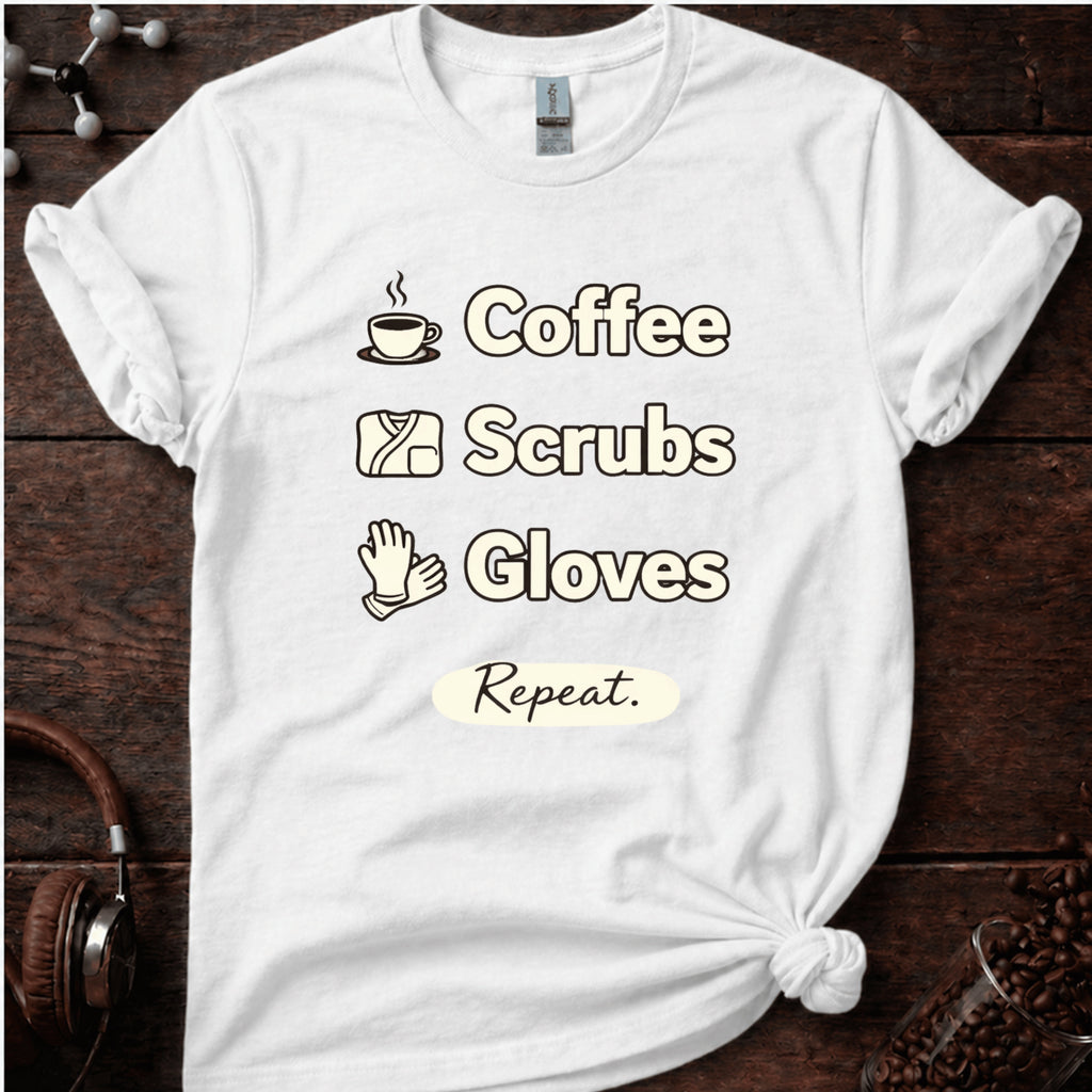 Coffee Scrubs and Gloves Tee